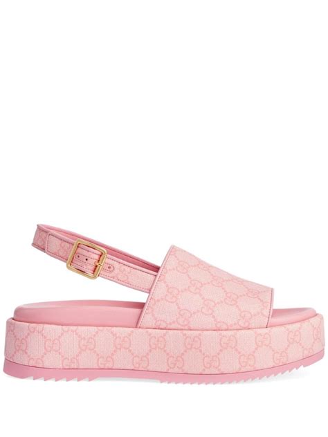 gucci platform sandals pink|Gucci juliette strappy flat sandals.